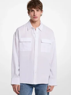 Camisa em linho de corte grande | Michael Kors [PT]