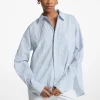 Camisa em popelina de algodão enrugado às riscas | Michael Kors [PT]