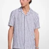 Camisa às riscas em mistura de linho e algodão | Michael Kors [PT]