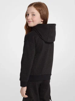 Camisola com capuz em malha metalizada com logótipo com tachas | Michael Kors [PT]