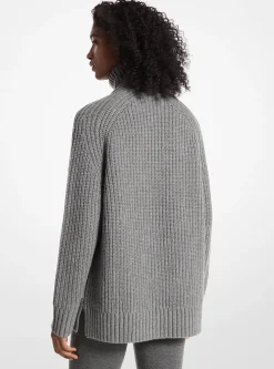 Camisola com fecho até meio em mistura de lã e caxemira | Michael Kors [PT]