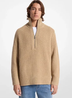 Camisola com fecho até meio em mistura de lã e caxemira | Michael Kors [PT]
