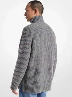 Camisola com fecho até meio em mistura de lã e caxemira | Michael Kors [PT]