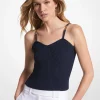 Camisola de alças curta de viscose canelada elástica | Michael Kors [PT]