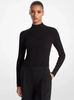 Camisola de gola alta em malha canelada | Michael Kors [PT]