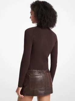 Camisola de gola alta em malha canelada | Michael Kors [PT]