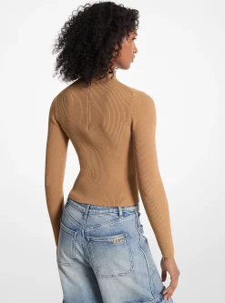 Camisola de gola alta em malha canelada | Michael Kors [PT]