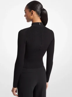 Camisola de gola alta em malha canelada | Michael Kors [PT]