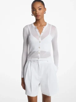 Cardigan curto em mistura de tencel e top estilo sutiã | Michael Kors [PT]