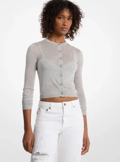 Cardigan curto em mistura de tencel e top estilo sutiã | Michael Kors [PT]
