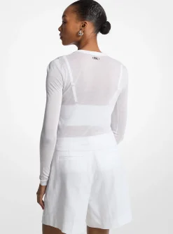 Cardigan curto em mistura de tencel e top estilo sutiã | Michael Kors [PT]