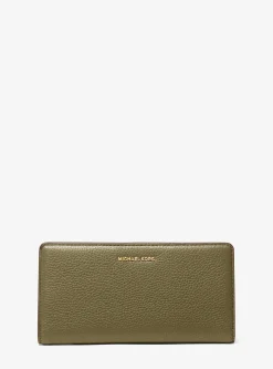 Carteira com mola de pressão à frente em pele granulada Bryant grande | Michael Kors [PT]
