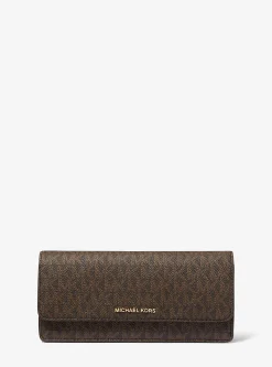 Carteira com mola de pressão à frente com logótipo exclusivo Jet Set grande | Michael Kors [PT]