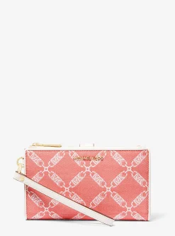 Carteira de mão com logótipo Empire em jacquard Jet Set grande | Michael Kors [PT]