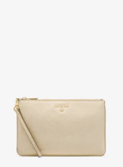 Carteira de mão em pele granulada metalizada grande | Michael Kors [PT]