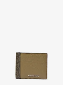 Carteira dobrável em pele com logótipo exclusivo com porta-moedas Hudson | Michael Kors [PT]