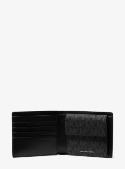Carteira dobrável em pele com logótipo exclusivo com porta-moedas Hudson | Michael Kors [PT]