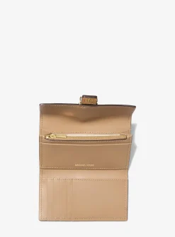 Carteira dobrável em pele estalada metalizada Nolita média | Michael Kors [PT]