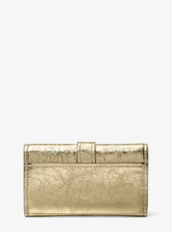 Carteira dobrável em pele estalada metalizada Nolita média | Michael Kors [PT]