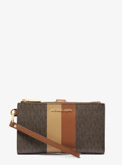 Carteira para smartphone com logótipo exclusivo às riscas Jet Set grande | Michael Kors [PT]