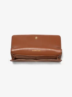 Carteria com mola de pressão à frente em couro saffiano Jet Set grande | Michael Kors [PT]