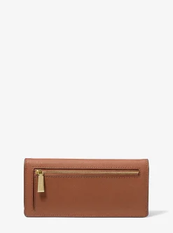 Carteria com mola de pressão à frente em couro saffiano Jet Set grande | Michael Kors [PT]