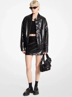 Casaco bomber com motivo de crocodilo em relevo | Michael Kors [PT]