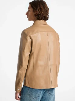 Casaco camiseiro em pele colada | Michael Kors [PT]