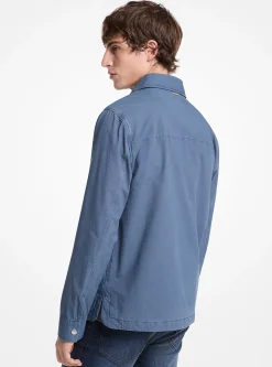 Casaco camiseiro em popelina de algodão elástica tingida | Michael Kors [PT]