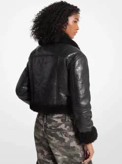 Casaco curto em shearling e pele estalada | Michael Kors [PT]