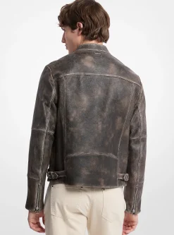 Casaco estilo motard em pele desbotada | Michael Kors [PT]
