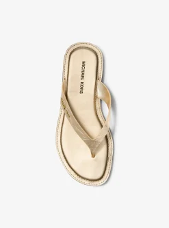 Chinelo em pele estalada metalizada Koko | Michael Kors [PT]
