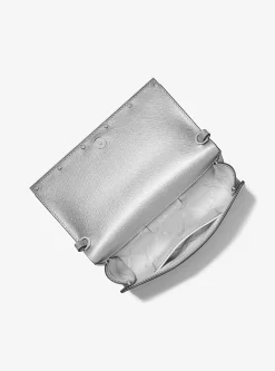Clutch de couro saffiano metalizado Mona grande | Michael Kors [PT]