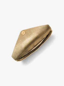 Clutch envelope em pele metalizada com motivo de lagarto em relevo Mia | Michael Kors [PT]