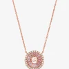 Colar com disco com incrustações em prata de lei banhada a ouro rosa 14K | Michael Kors [PT]