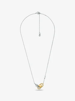 Colar com elos com incrustações em prata de lei banhada a metal precioso Astor | Michael Kors [PT]