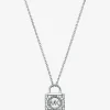 Colar com medalhão com incrustações em prata de lei banhada a metal precioso | Michael Kors [PT]