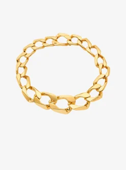 Colar de elos achatados em latão banhado a metal precioso | Michael Kors [PT]