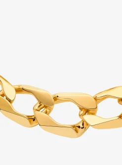 Colar de elos achatados em latão banhado a metal precioso | Michael Kors [PT]