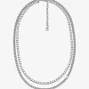 Colar de ténis de corrente de elos dupla em latão banhado em metal precioso | Michael Kors [PT]