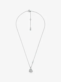 Colar em forma de coração com incrustações em prata de lei banhada a metal precioso | Michael Kors [PT]