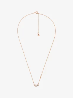Conjunto de colar em zircónia cúbica e brincos curtos banhado a metal precioso | Michael Kors [PT]