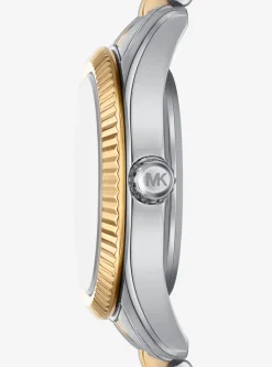 Conjunto de relógio e pulseira com fecho deslizante Lexington prateados com incrustações | Michael Kors [PT]