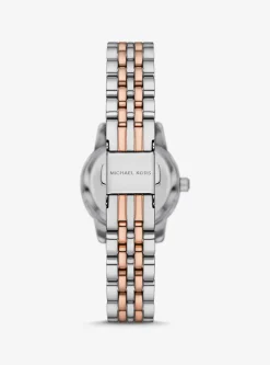 Conjunto de relógio e pulseira com fecho deslizante Lexington prateados com incrustações | Michael Kors [PT]