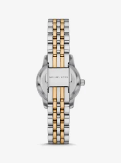 Conjunto de relógio e pulseira com fecho deslizante Lexington prateados com incrustações | Michael Kors [PT]