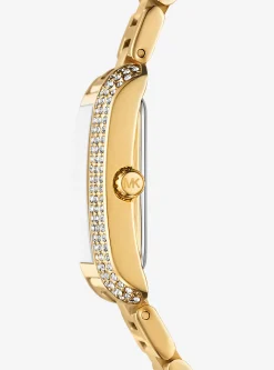 Conjunto-presente bijuteria e relógio dourado Emery pequeno | Michael Kors [PT]