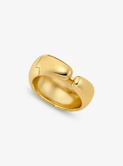 Cuff redondo em latão banhado a metal precioso grande | Michael Kors [PT]