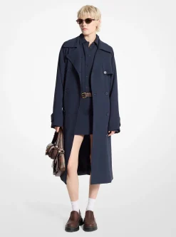 Gabardina com cinto em crepe texturado | Michael Kors [PT]