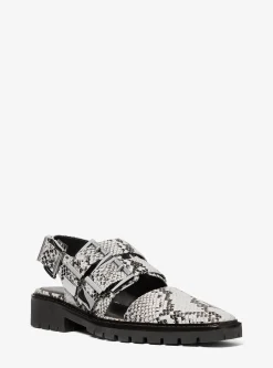 Loafer aberto atrás em pele com motivo de cobra em relevo Darrington | Michael Kors [PT]