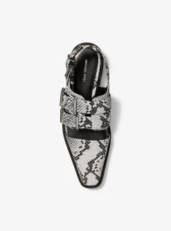 Loafer aberto atrás em pele com motivo de cobra em relevo Darrington | Michael Kors [PT]
